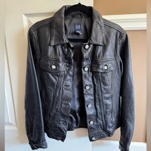 GAP Men's Black Leather Jacket